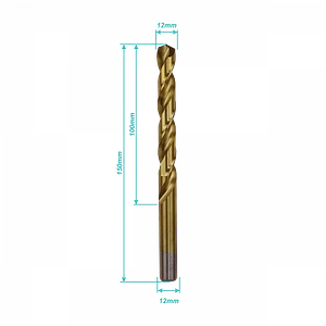 Broca Metal de Titanio HSS 12mm x 150mm 
