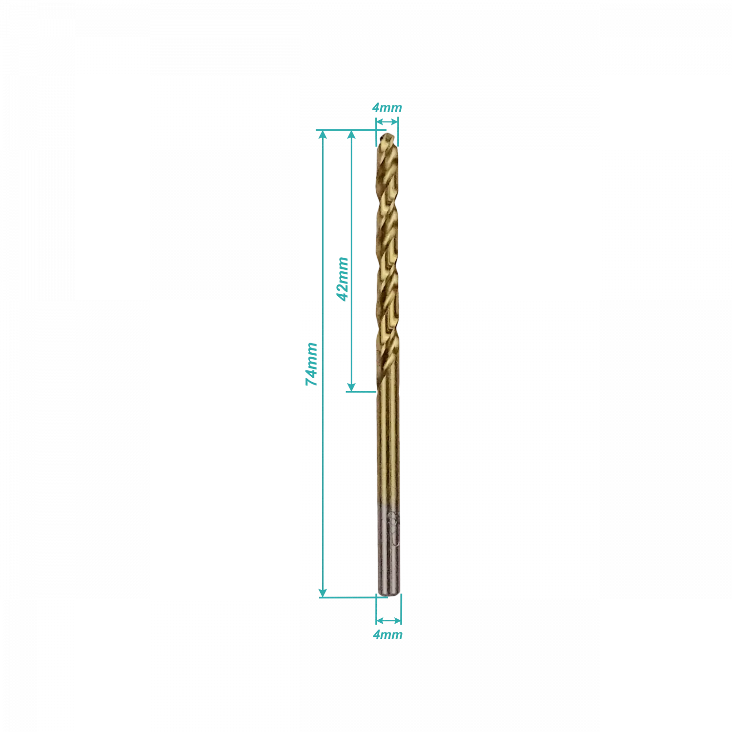 BROCA-4T. 4mm x 74mm Broca Metal de Titanio HSS 1