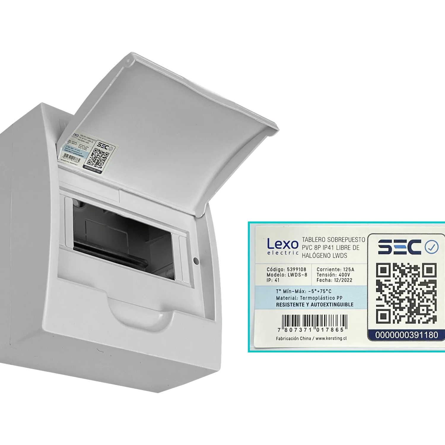 Tablero Sobreponer LSZH 8 Modulos Riel Din IP41 IK08 5399108 LEXO  1