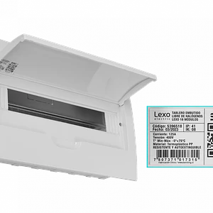 Tablero LEXO Empotrable LSZH 18 Módulos Riel DIN IP41 IK08 Ref 5396518