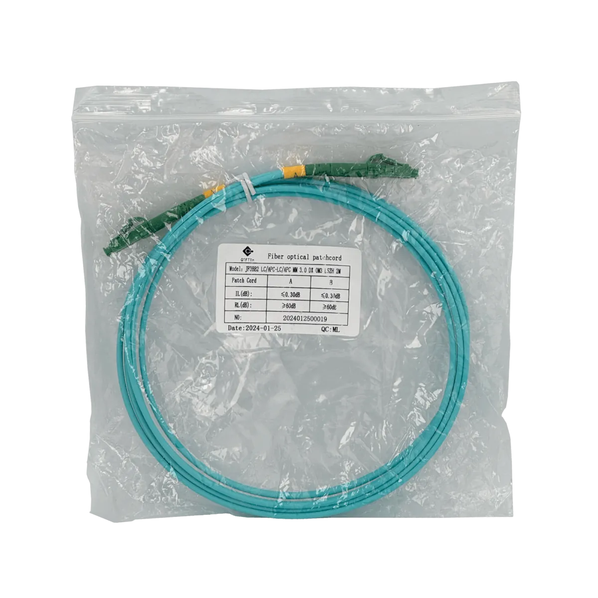 Jumper Fibra LSZH 2mt LC/APC-LC/APC OM3 Multimodo MM Duplex  3