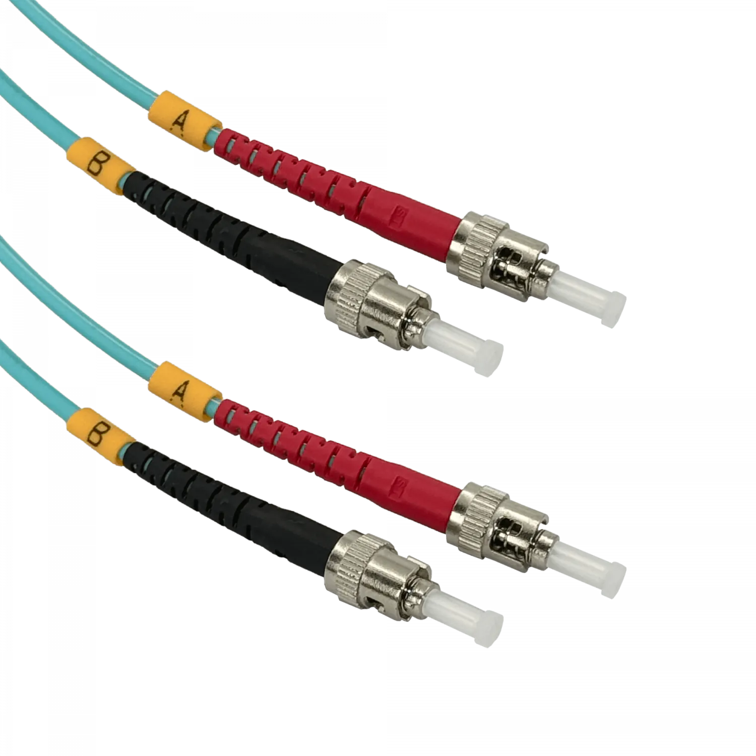 Jumper Fibra 3.0mm 50/125um LSZH 2mt ST-ST OM3 Multimodo MM Duplex  1