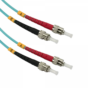 Jumper Fibra 3.0mm 50/125um LSZH 2mt ST-ST OM3 Multimodo MM Duplex 
