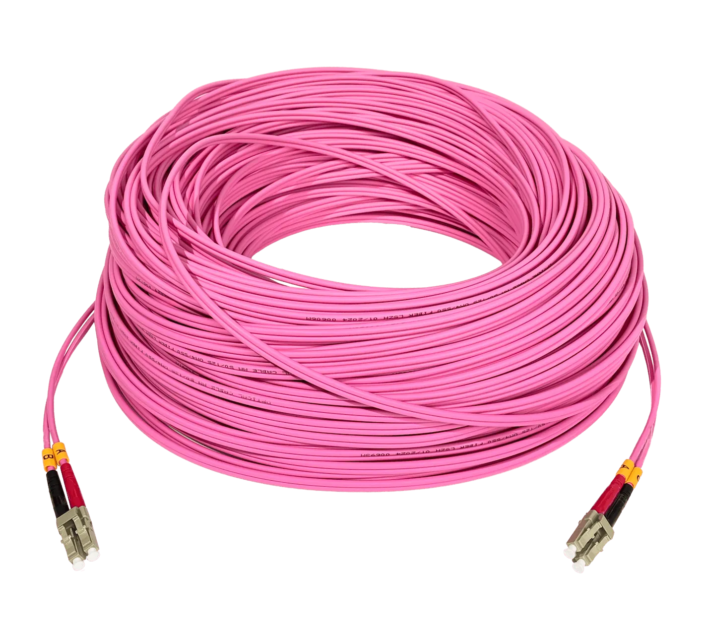 Jumper Fibra 50/125um 3mm, LSZH 100mt LC-LC OM4 MultiModo MM Duplex  2