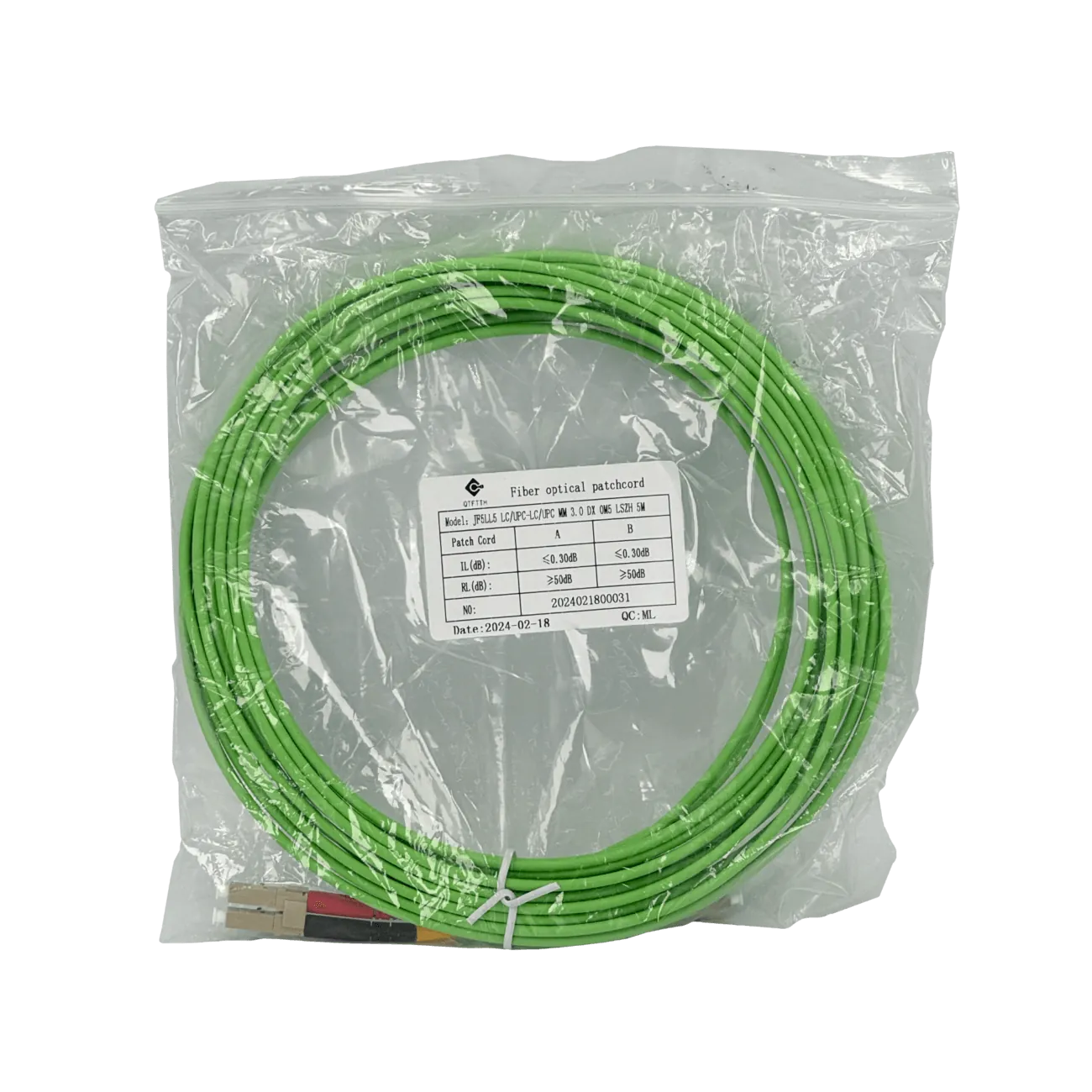 Jumper Fibra 3.0mm 50/125um LSZH 5mt LC-LC OM5 MultiModo MM Duplex  3