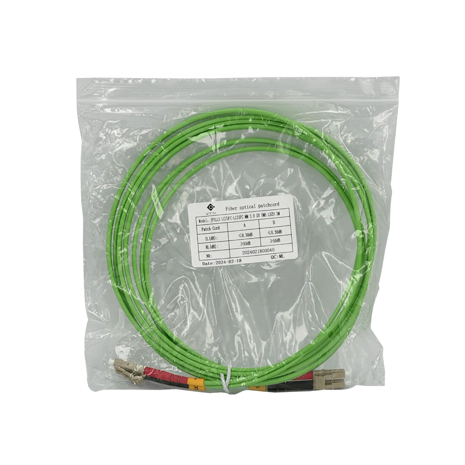 Jumper Fibra 3.0mm 50/125um LSZH 3mt LC-LC OM5 MultiModo MM Duplex  3