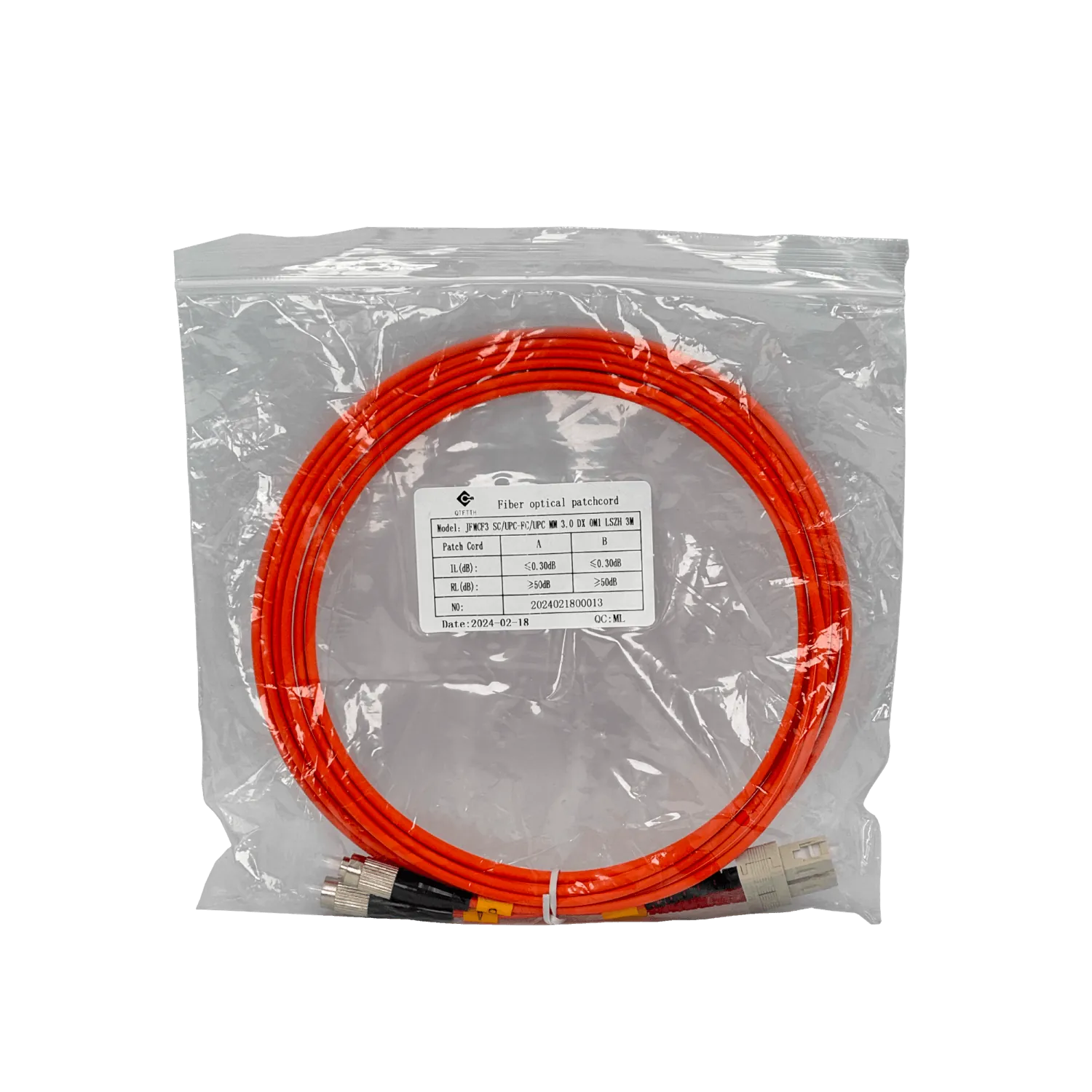 3mt SC-FC OM1 MultiModo MM Duplex Jumper Fibra 62.5/125um LSZH 1