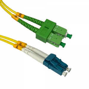 Jumper de Fibra Óptica SC/APC a LC/UPC Monomodo SM, Dúplex 9/125um, 5 metros