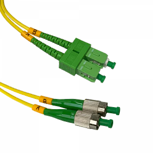 Cable fibra optica 2m SC/APC-FC/APC Monomodo SM Duplex Jumper 9/125um 3mm JFSAH2  