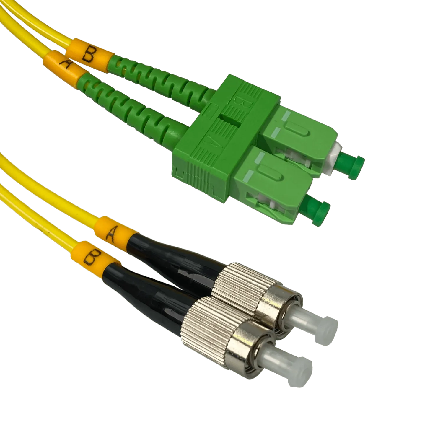 Cable fibra optica 5m SC/APC-FC/UPC Monomodo SM Duplex Jumper 9/125um 3mm JFSAF5 1