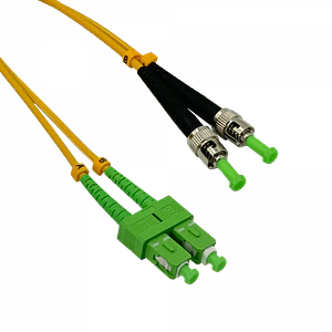 1mt SC/APC-ST/APC MonoModo SM Duplex Jumper Cable Fibra 9/125um 3mm