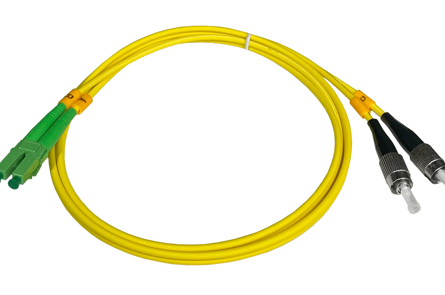 1mt LC/APC-FC/UPC MonoModo SM Duplex Jumper Cable Fibra 9/125um 3mm 1