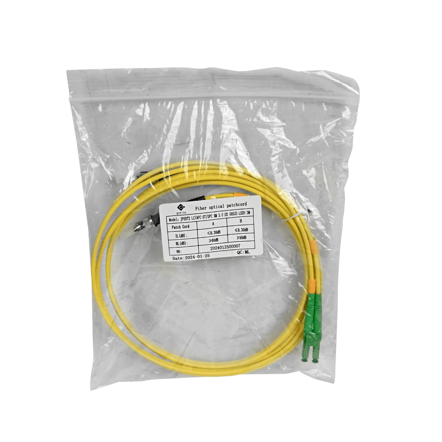 Jumper Cable Fibra 3.0mm 9/125 2mt SM LC/APC-ST/UPC MonoModo SM Duplex  3