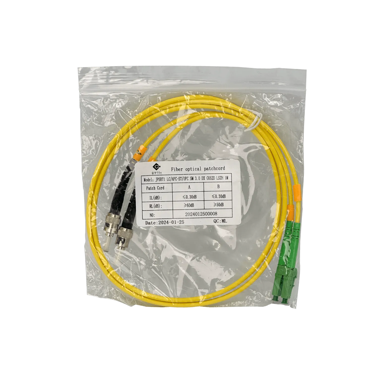 Jumper Cable Fibra 3.0mm 9/125 1mt SM LC/APC-ST/UPC MonoModo SM Duplex  3