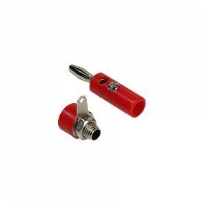 Conector Rojo Banana Plug 4mm Macho y Hembra J072