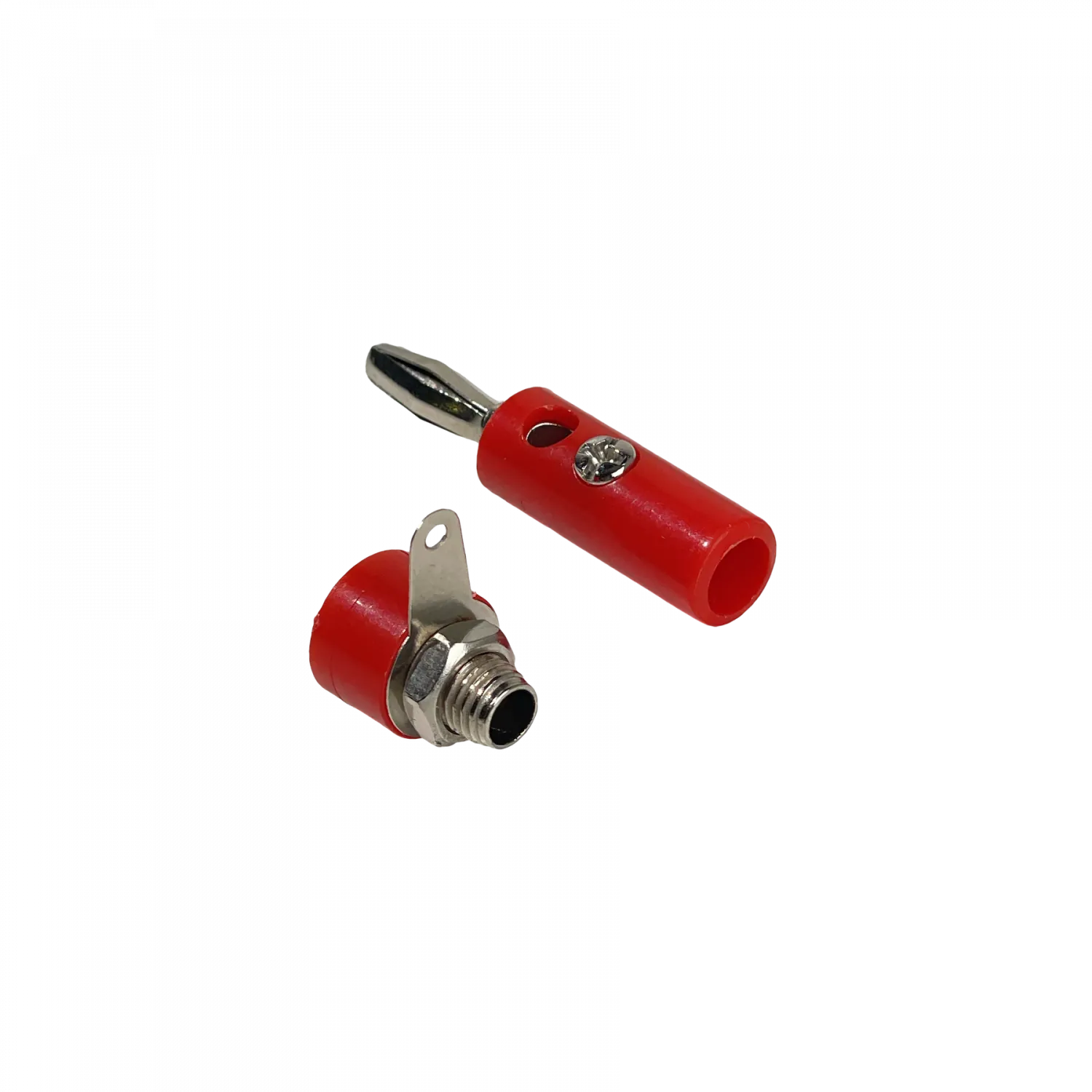 Conector Rojo Banana Plug 4mm Macho y Hembra J072 1