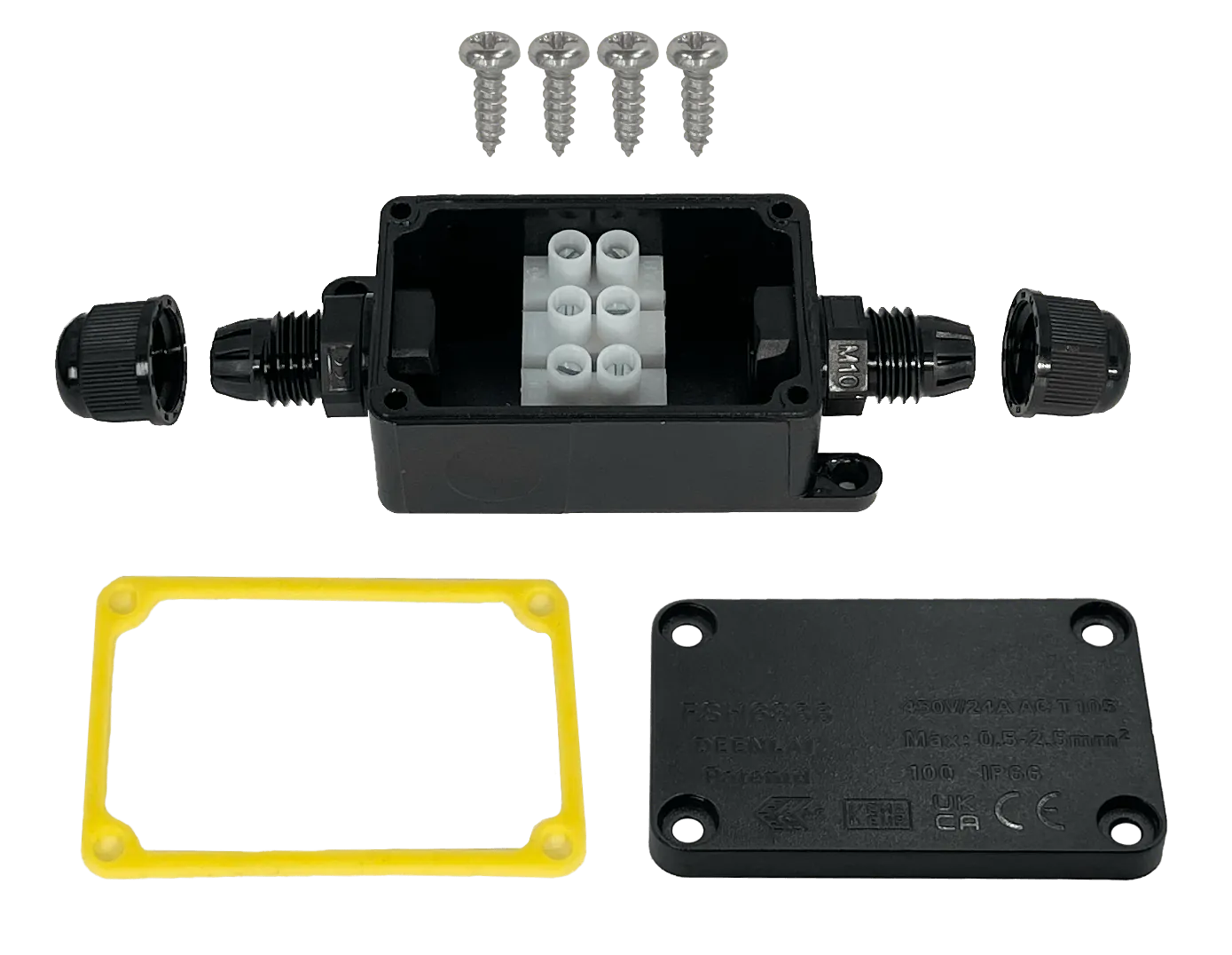 Caja de conexiones copla 24A 450V AWG24-10 IP66 3x0,5-2,5mm2 1