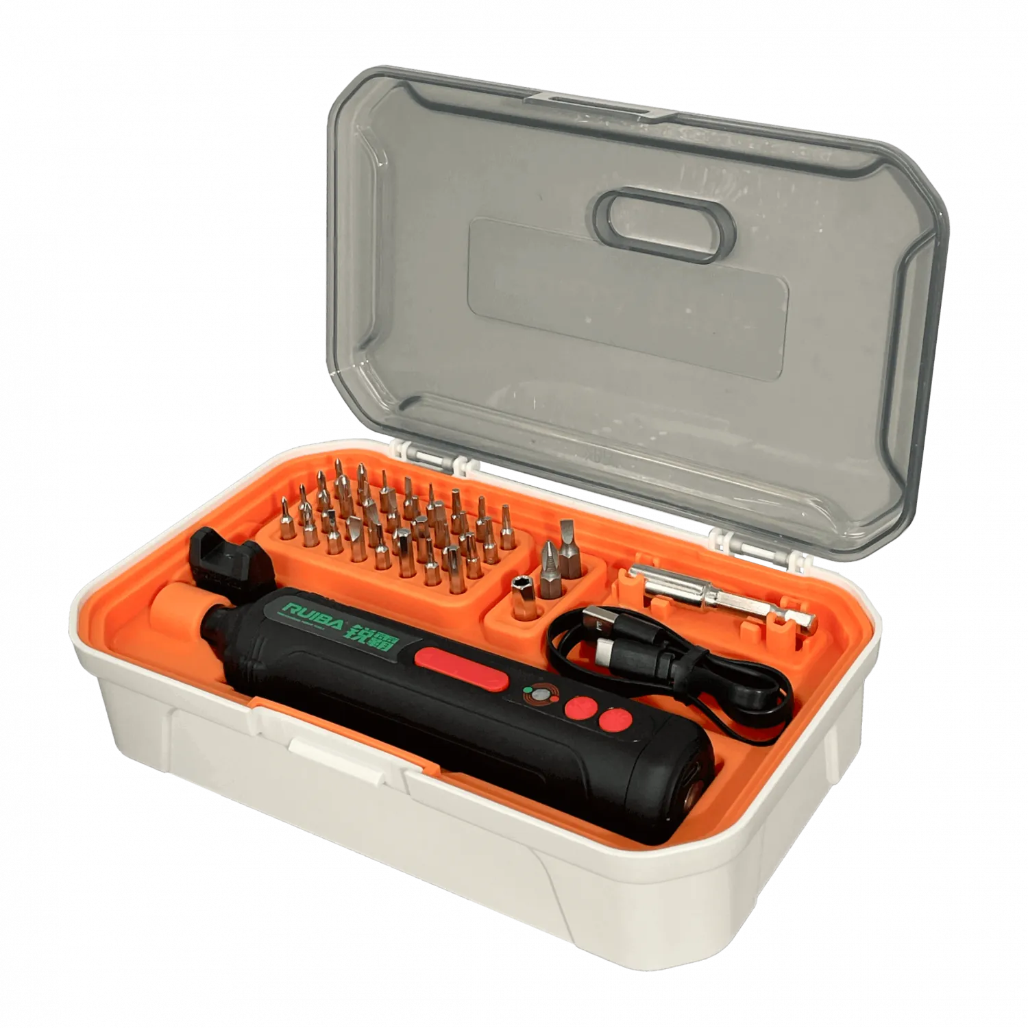 Juego de Atornillador inalambrico Recargable 36-Puntas LED USB RUIBA  1