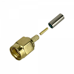 Conector Coaxial Crimpeable CA100 RG174 PRSMA-Macho RG316 