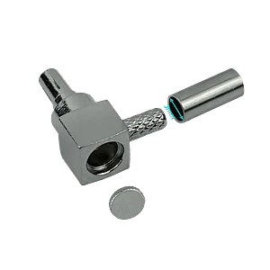 Conector Crimpeable CA100 RG174 CRC9-Macho 90-Grados RG316 