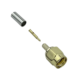 Conector coaxial SMA macho crimpeable para cable RG316 CA100 RG174