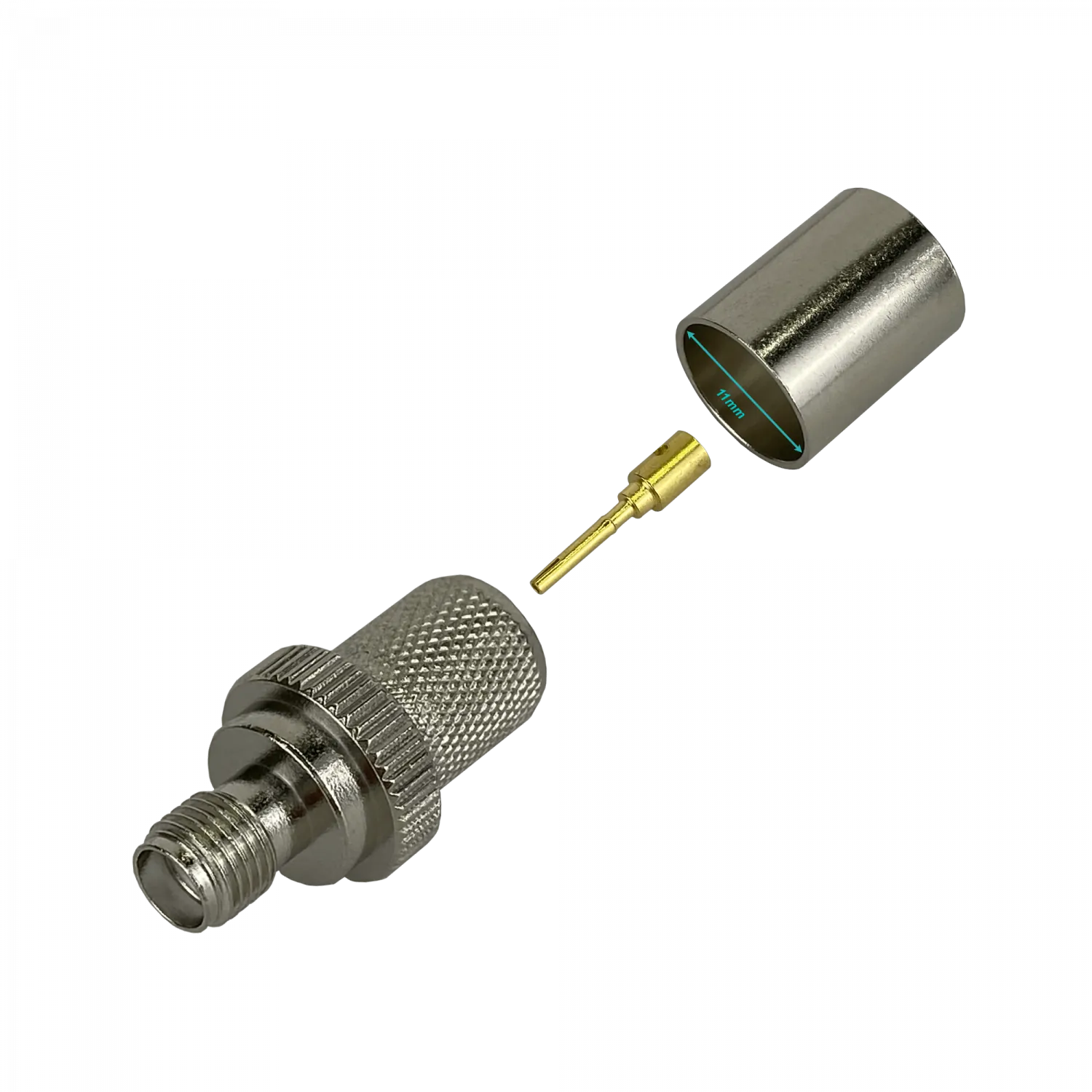 Conector coaxial SMA hembra crimpeable para cable CA400 LMR400 serie 400 1