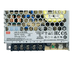 MEANWELL 75W 15V 5A Open-Frame Fuente-Poder 100-240VAC Ajustable