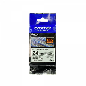 Cinta auto laminada Brother TZE-SL251 24mm negro en blanco 8m