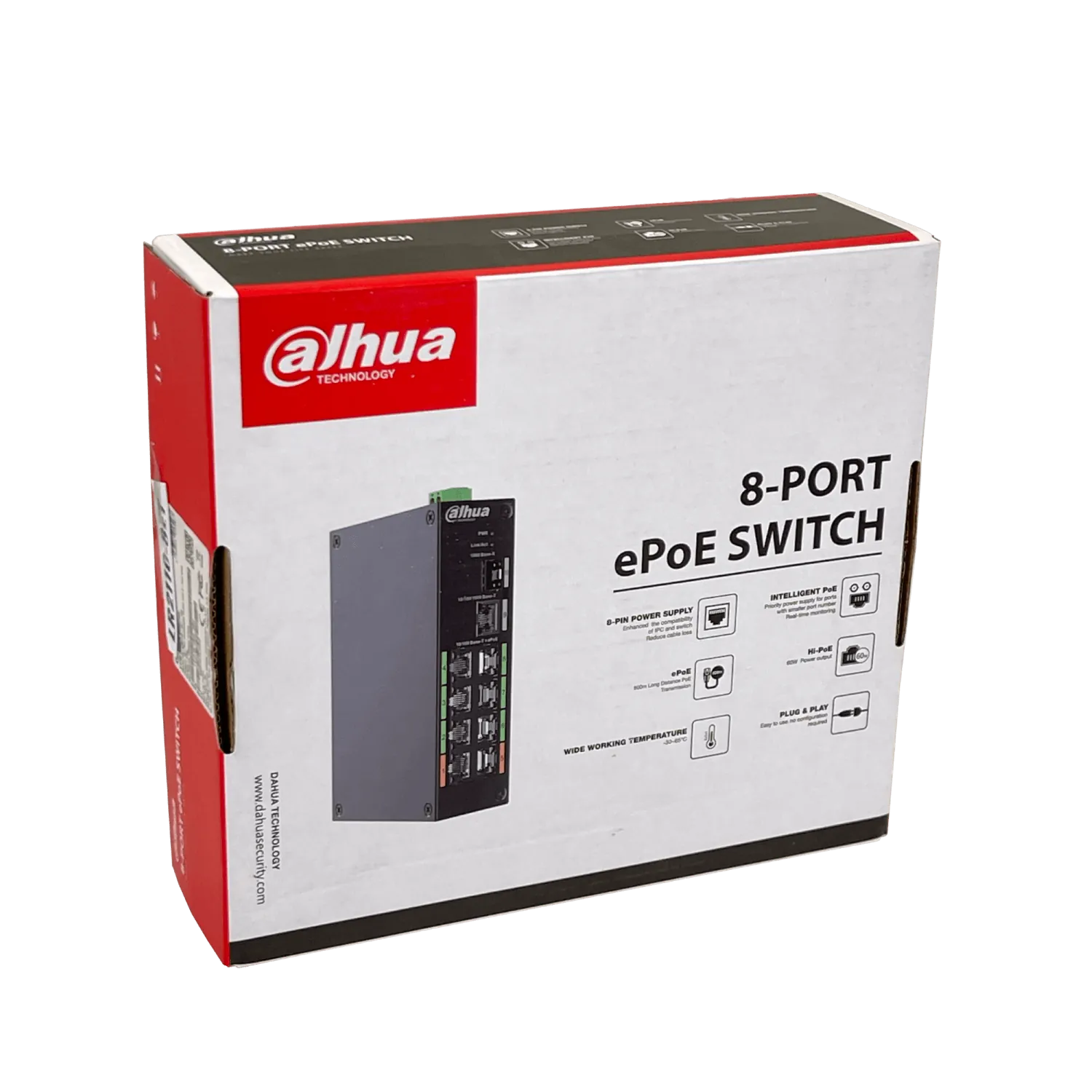 Switch Dahua DH-LR2110-8ET-120 8 Puertos ePoE 120W - PoE Extendido hasta 800m 1
