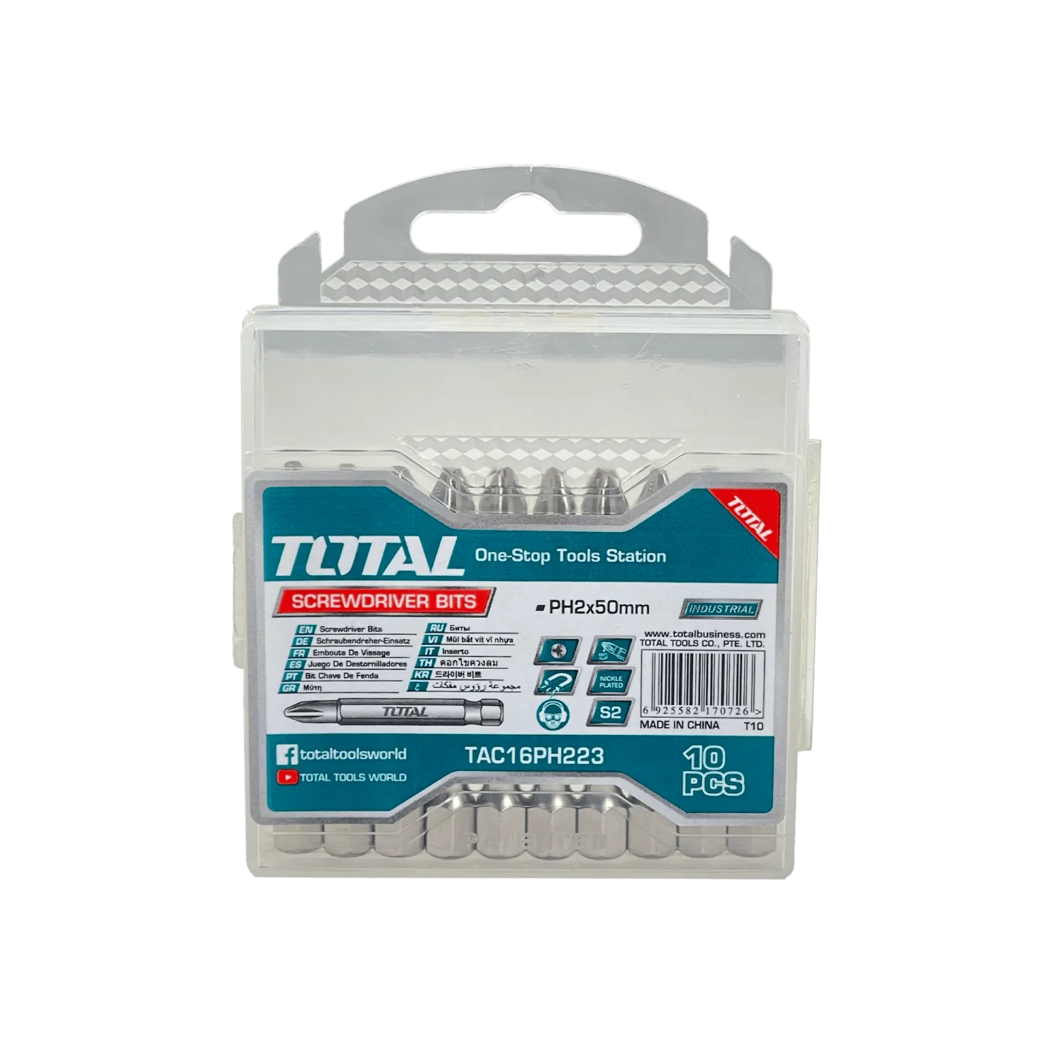 Set puntas Total SET-10PH2 Phillips PH2 10 piezas 50mm 1