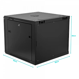 Gabinete Pared LINKMADE RK09-6LD 9U Fondo 60cm Negro Desarmado