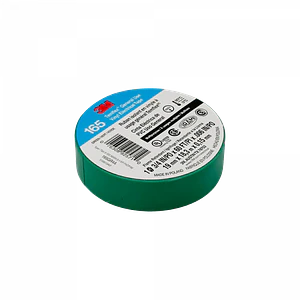 Cinta Huincha Aisladora 3M 165 Verde, 18 Metros, PVC 19mm 0,15mm 600V 0-90ºC