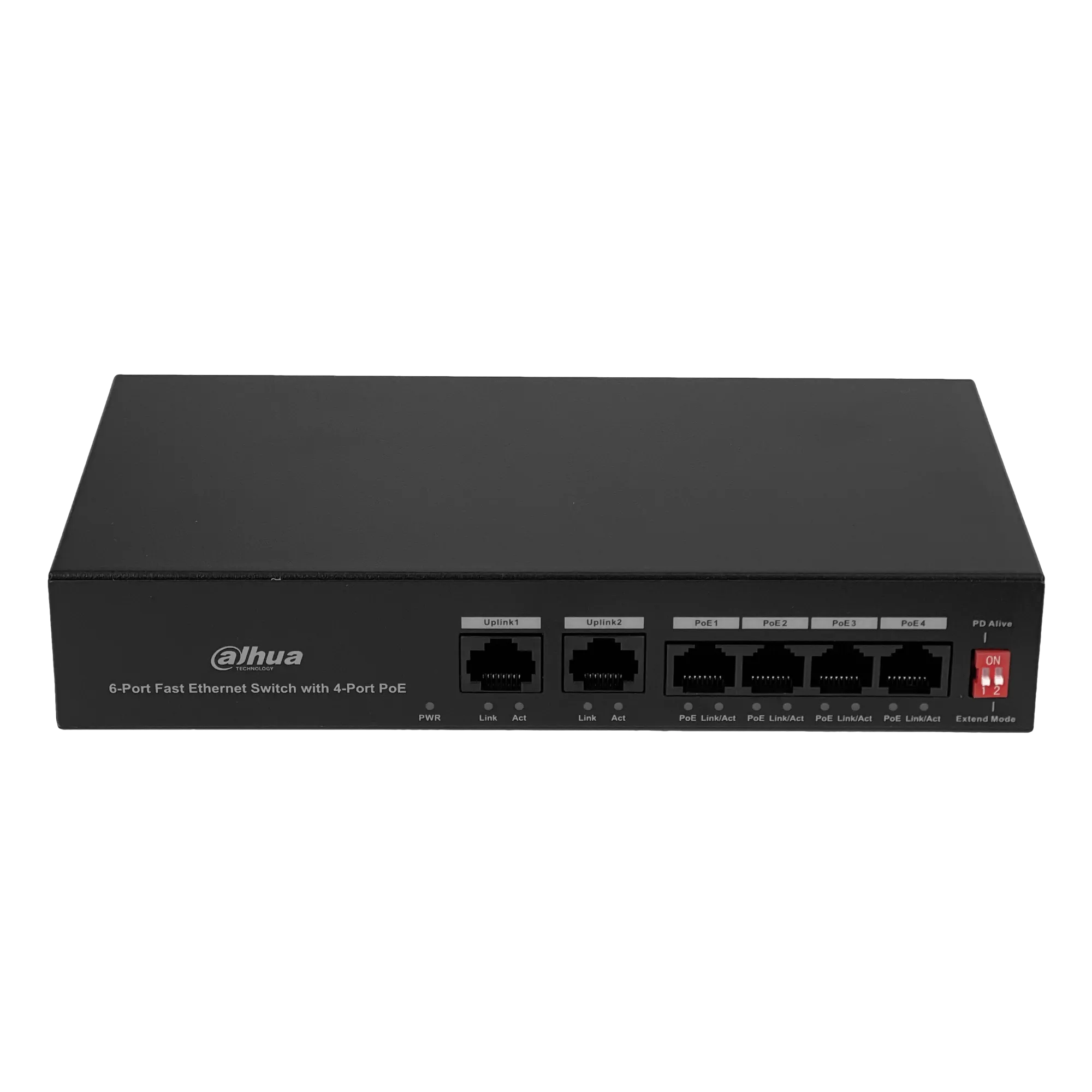 Switch 6 Puertos (4 PoE+af/at) + 2 Uplink 36W No Administrable, Dahua PFS3006-4ET-36 1