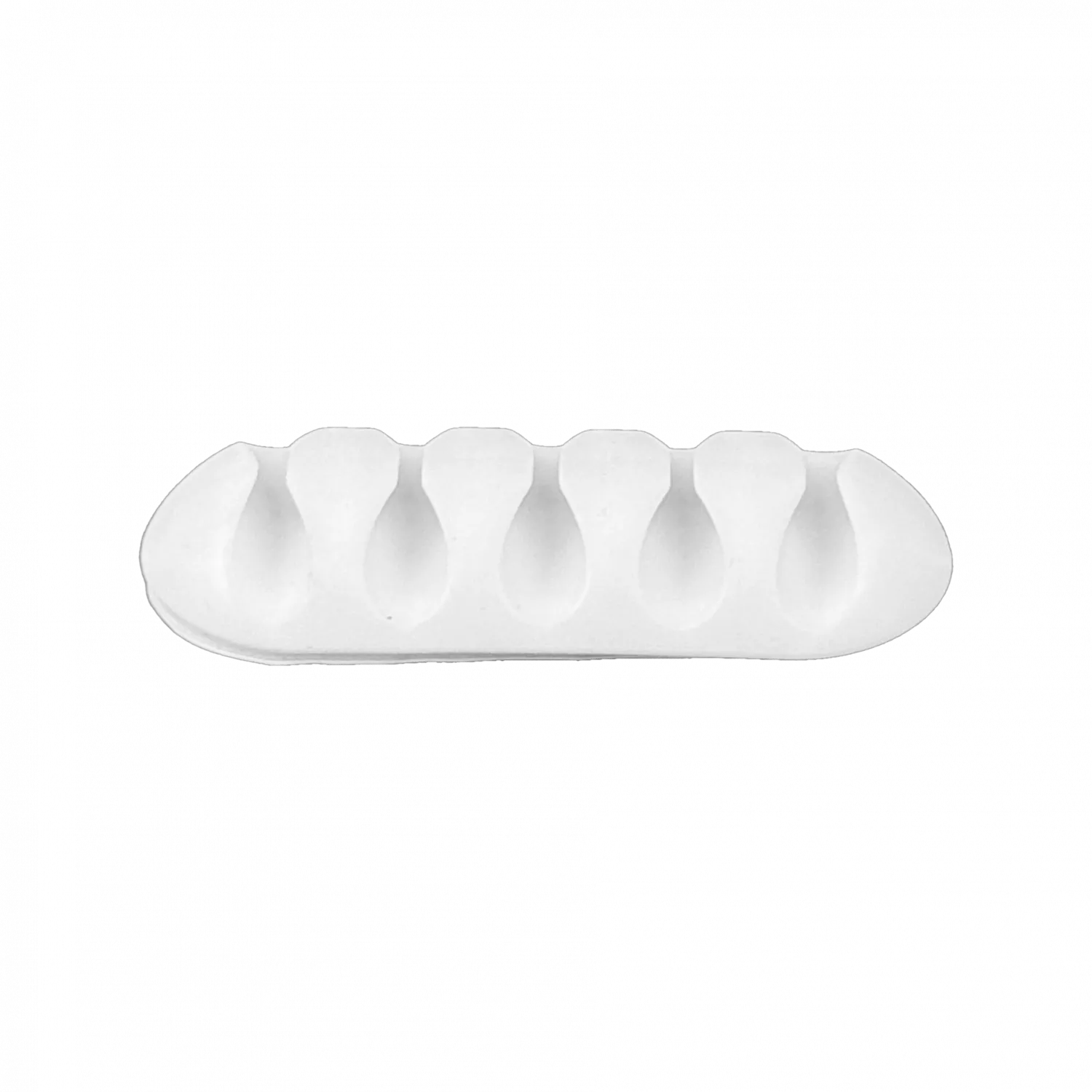 Organizador de 5 Cable Escritorio Adhesivo Silicona Blanco 27x67mm 1