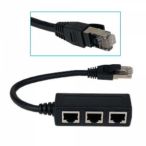 Adaptador de Red Divisor de Cable Ethernet CAT6 1-RJ45-M 3-RJ45-H