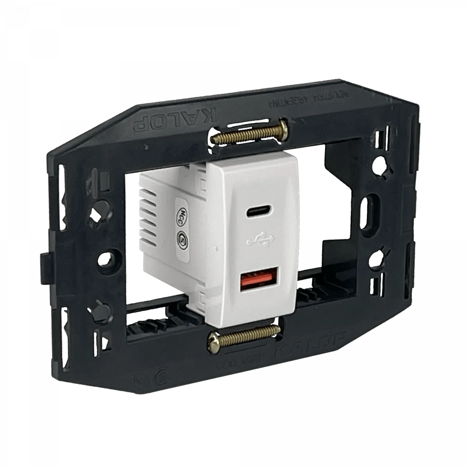 KALOP Type-C 1xUSB-C 1xUSB-A Total 3A 10W 100-240VAC Bastidor KS40493 1