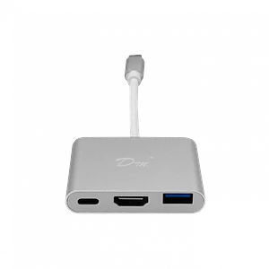 Adaptador USB-C Macho a HDMI Hembra con USB-A Hembra y USB-C Hembra