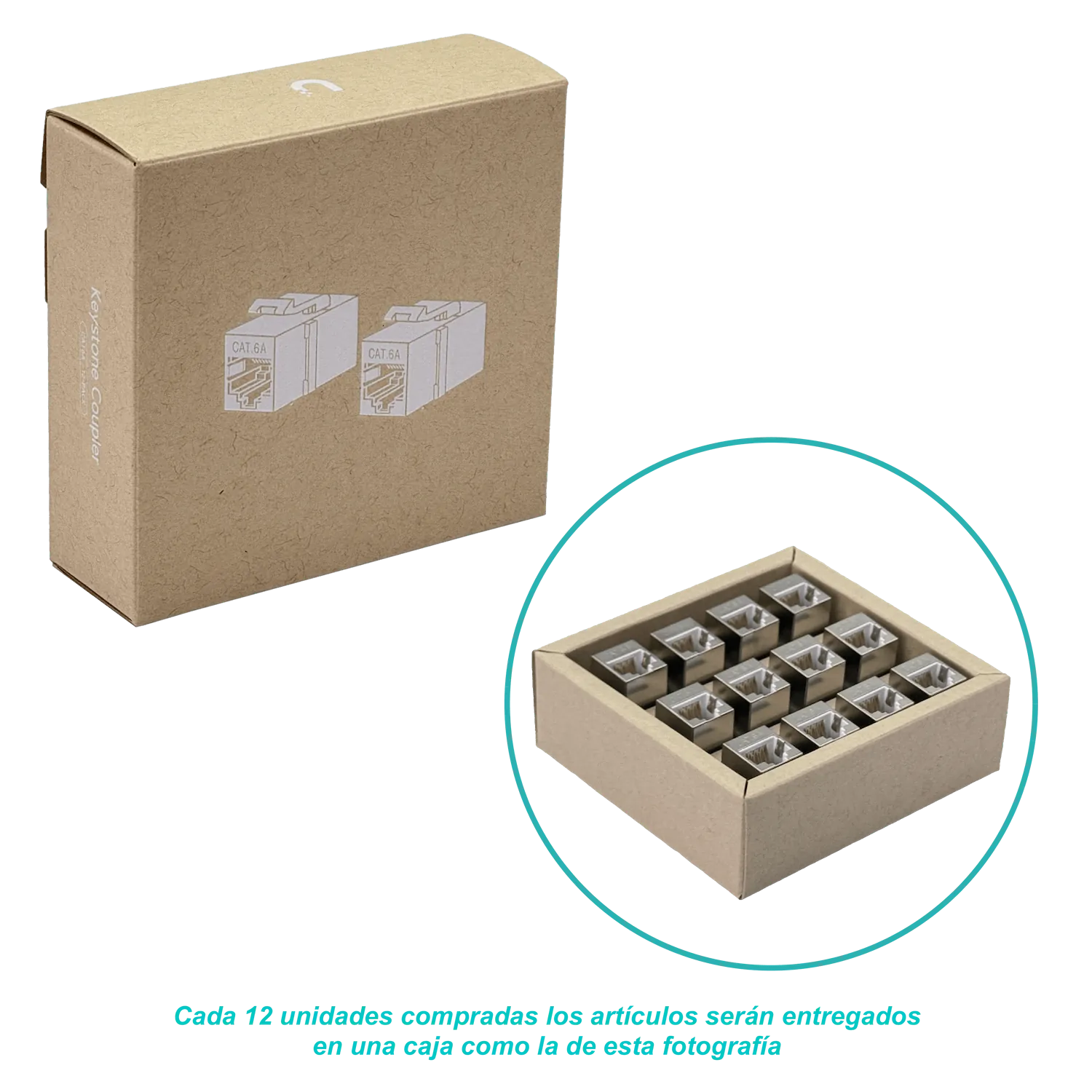Acoplador Keystone Blindado Cat6A RJ45-RJ45 FTP STP 1