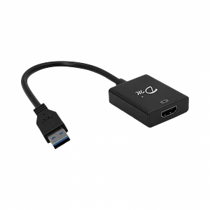 Adaptador USB-A 3.0 Macho a HDMI Hembra, 1080p, Cable 10cm, Solo para PC
