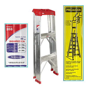 0,9mt 90kg Taburete Tijera Aluminio 3-Peldano Escalera 0.91mt Escala