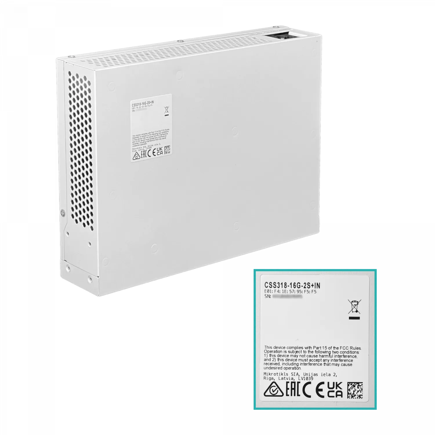 Switch Gestionado MikroTik CSS318-16G-2S+IN - 16xGigabit Ethernet, 2xSFP+ 10G, Diseño Compacto 1