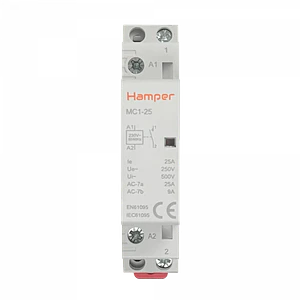 HAMPER 25A Contactor Monofasico Modular 230/400V 1NA IP20 Certif-SEC
