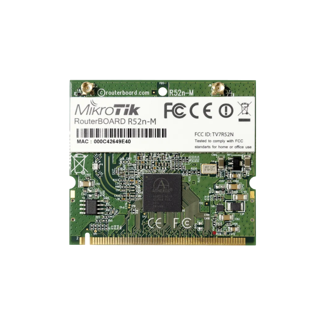 Tarjeta MiniPCI MikroTik R52nM - Doble Banda 2.4/5 GHz, 802.11a/b/g/n 1