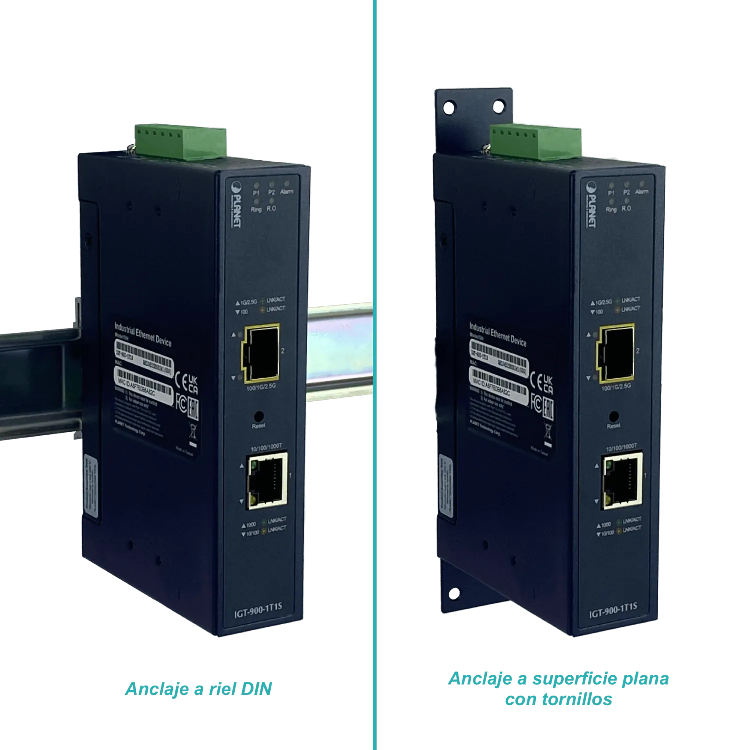 PLANET Industrial RielDin Admin SFP 1-1000 Media Converter req9-48VDC 1