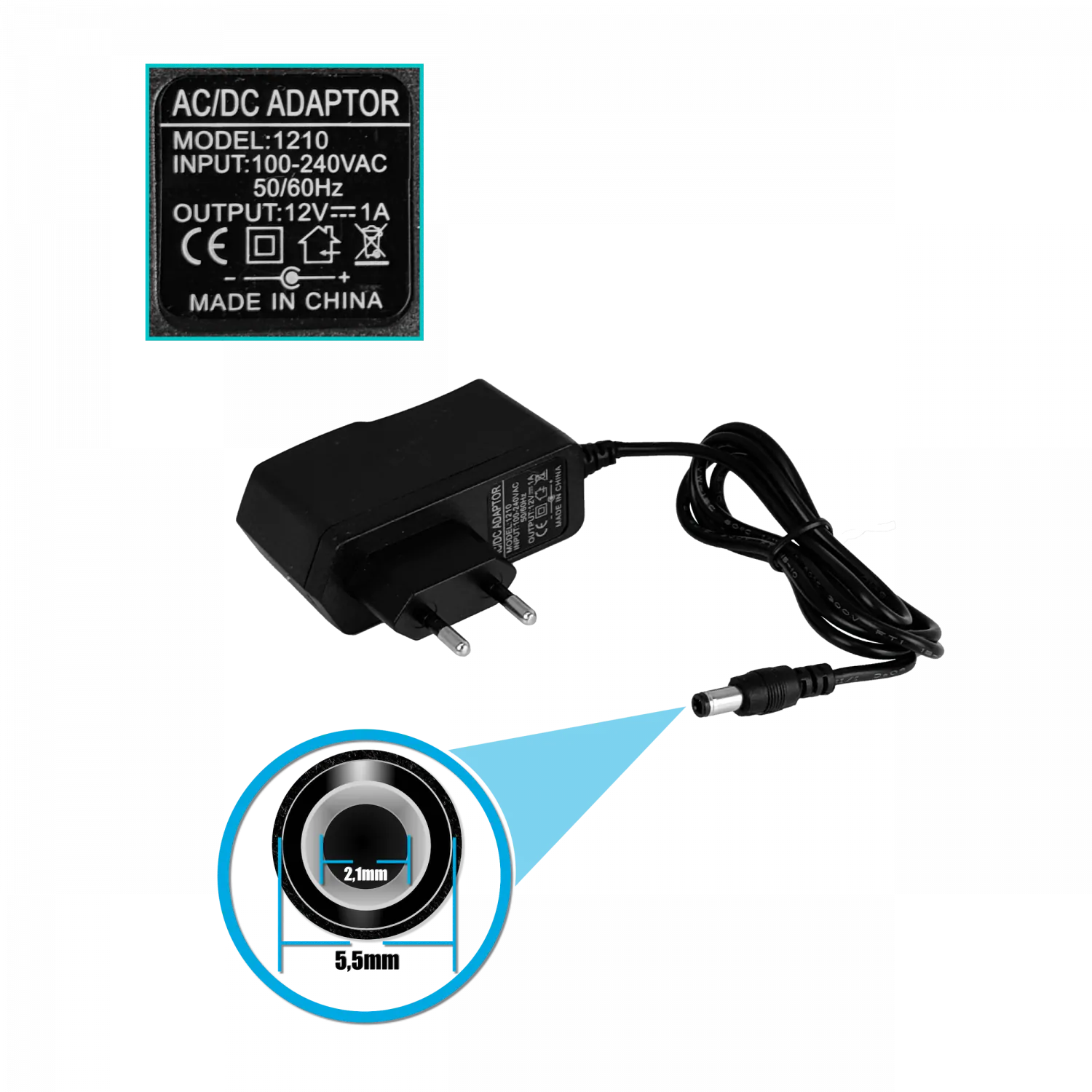 Transceptor Óptico WOLCK VR-860MS SC/APC a F-Hembra Activo 1210–1610nm, 47–1000MHz, con Fuente 12V 1