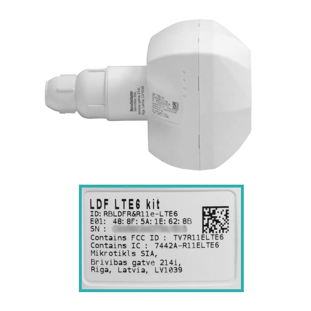 MIKROTIK CAT6 8dBi 300/50Mbps LTE 1-Sim 66º L3 1-100 inc24V 1