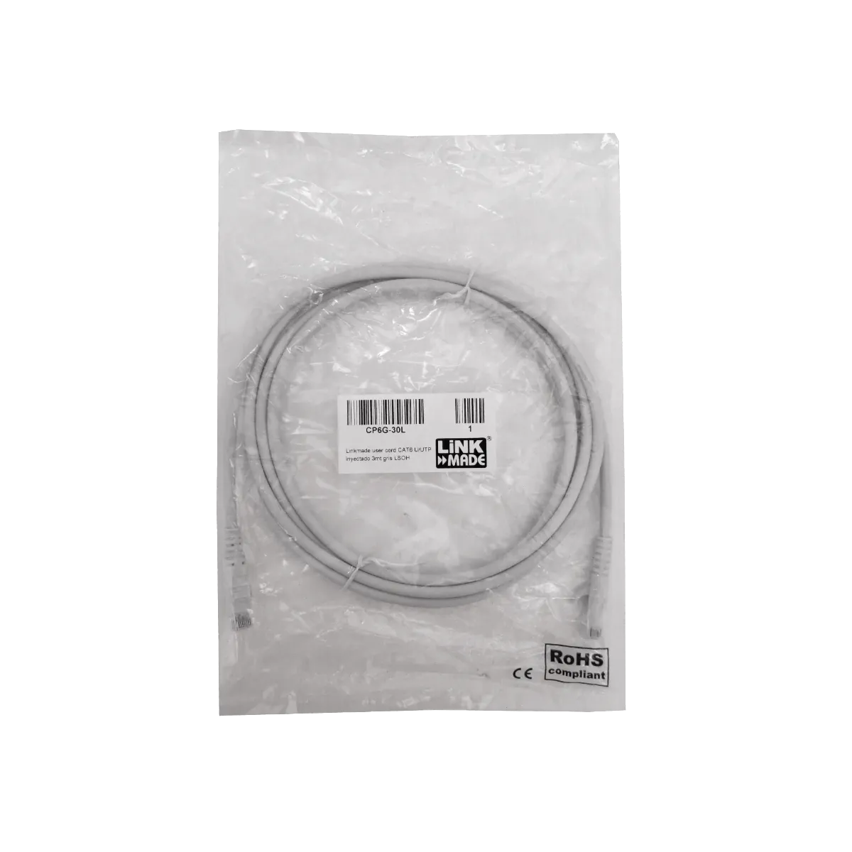 Cable Patch LINKMADE Cat6 Azul LSZH 3 metros Inyectado Multifilar para Redes Estables 1