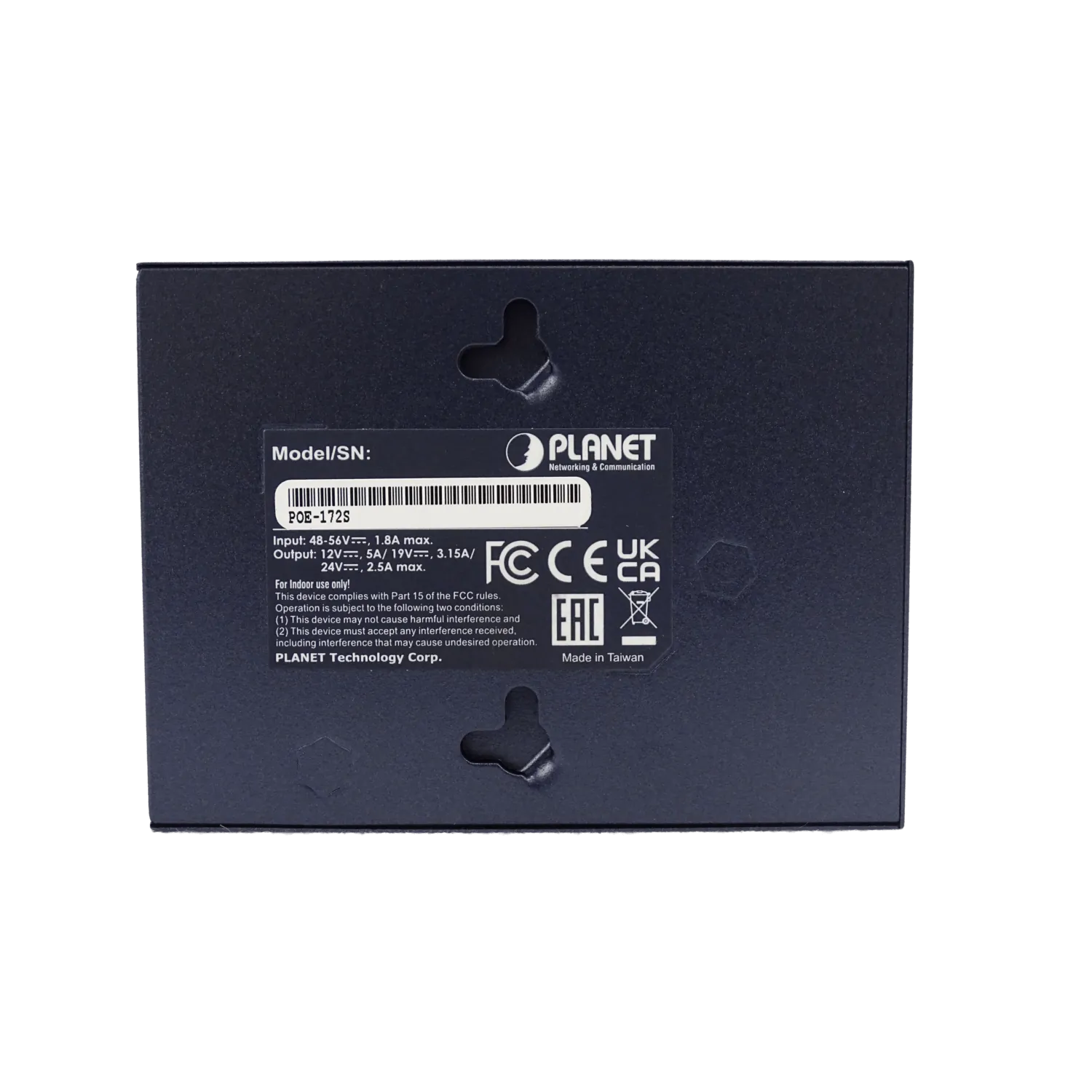 Splitter PoE+ Planet POE-172S, Salida Ajustable (12V/19V/24V DC), Entrada 48-56V, 25W, Gigabit  1