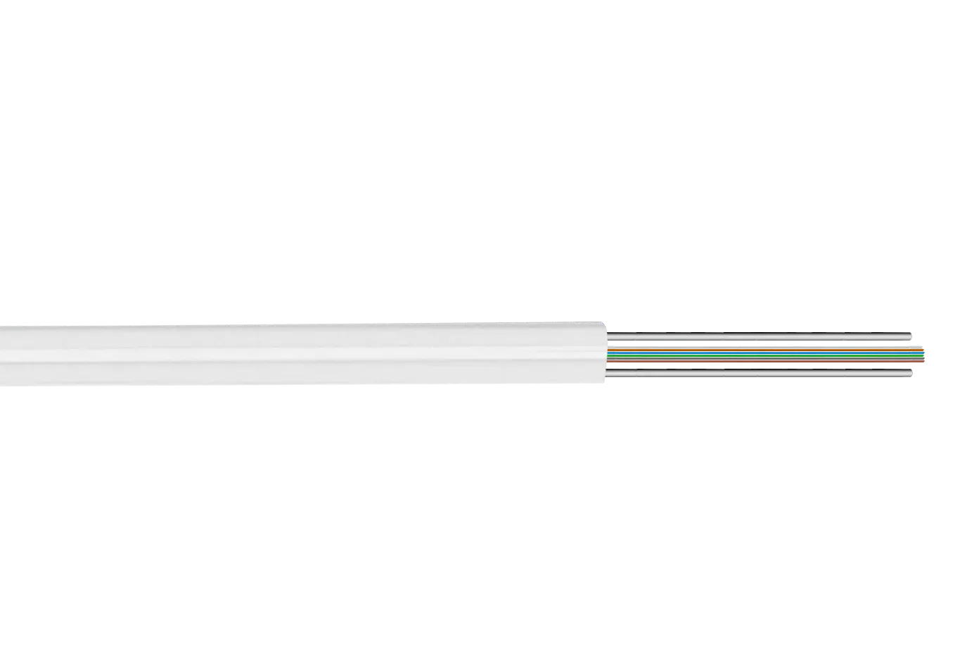 Cable Drop de Fibra Óptica 6 Fibras G652D Blanco 500m FTTH SM LSZH 4x2.5mm - CFSP6 1