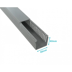 Canaleta Ranurada 2mt x 60x60mm Gris para Tablero Electrico